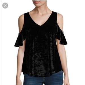 Velvet Cold Shoulder Top